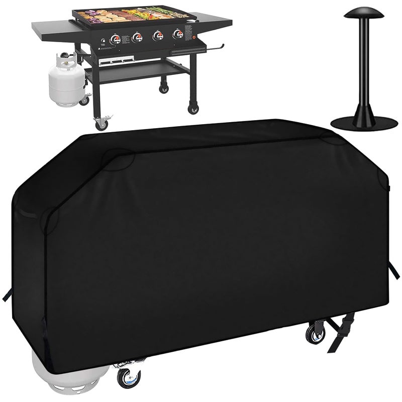 iCOVER 36 inch Griddle Cover for Blackstone, 600D Heavy Duty Waterproof Canvas Flat Top Gas Grill Covers for 36" Grills 1554 1825 for Weber 36â€ Griddles Camp Chef 600 with Support Pole - Image 1